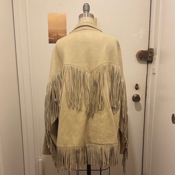 R13 Cream Fringe Leather Jacket - Picture 5 of 8